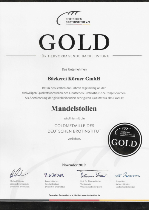 2019 Zertifikat Mandelstollen