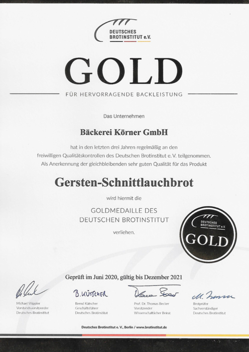 2020 Zertifikat Gersten-Schnittlauch
